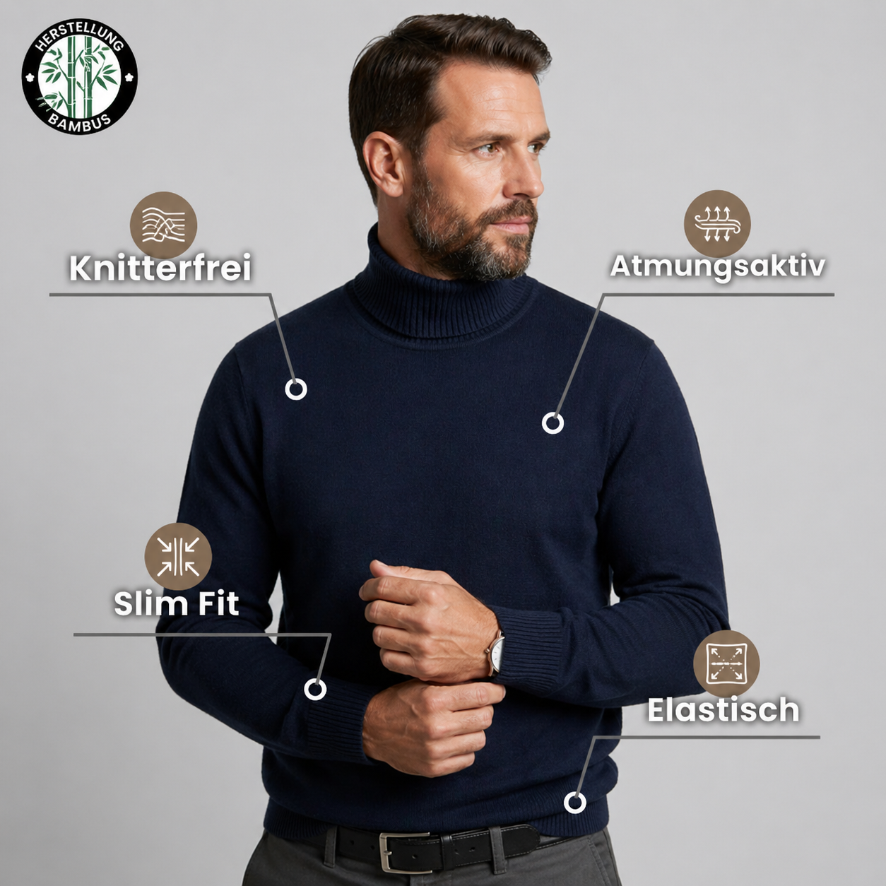 Monte Carlo Kaschmir Rollkragenpullover