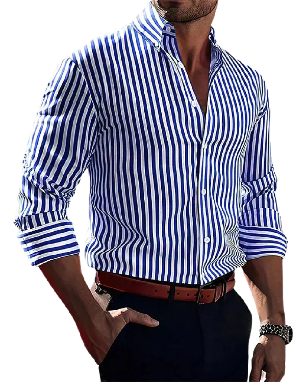 Elegantes gestreiftes Baumwollhemd