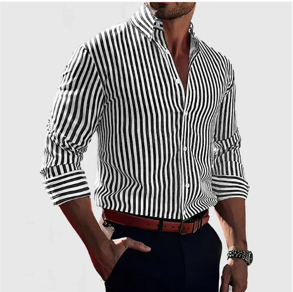 Elegantes gestreiftes Baumwollhemd